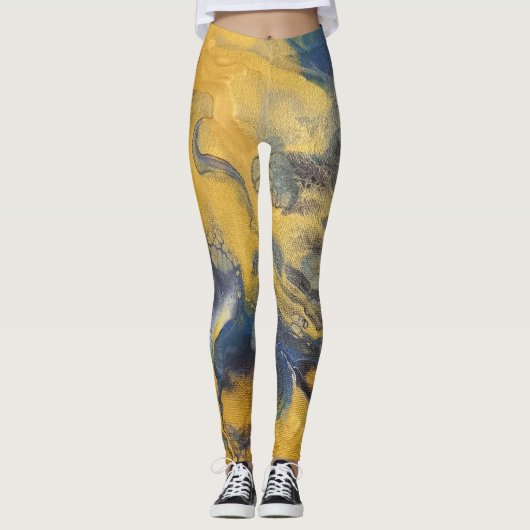 Gouden acryl pour design leggings (Voorkant)