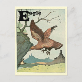Gouden Adelaar Dierenalfabet Letter E Briefkaart