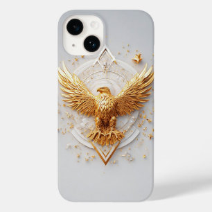 Gouden Adelaar Embleem met Decoratieve Sterren Case-Mate iPhone 14 Hoesje