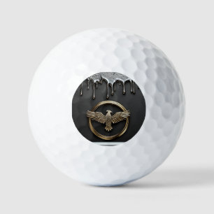 Gouden Adelaar Embleem Met Uitgespreide Vleugels Golfballen