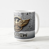 Gouden Adelaar Embleem Met Uitgespreide Vleugels Koffiemok (Voorkant rechts)