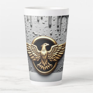 Gouden Adelaar Embleem Met Uitgespreide Vleugels Latte Mok