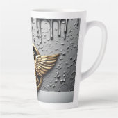 Gouden Adelaar Embleem Met Uitgespreide Vleugels Latte Mok (Rechts)