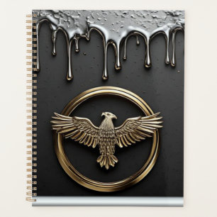 Gouden Adelaar Embleem Met Uitgespreide Vleugels Planner
