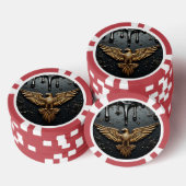 Gouden Adelaar Embleem Met Uitgespreide Vleugels Poker Chips (Opstapeling)
