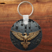 Gouden Adelaar Embleem Met Uitgespreide Vleugels Sleutelhanger (Achterkant)
