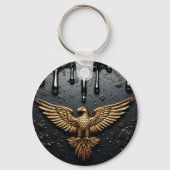 Gouden Adelaar Embleem Met Uitgespreide Vleugels Sleutelhanger (Achterkant)