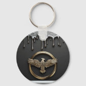 Gouden Adelaar Embleem Met Uitgespreide Vleugels Sleutelhanger (Voorkant)