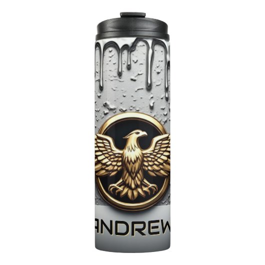Gouden Adelaar Embleem Met Uitgespreide Vleugels Thermosbeker (Voorkant)