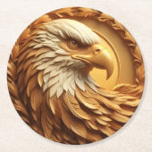 Gouden Adelaar Embleem Ronde Kartonnen Onderzetter (Voorkant)