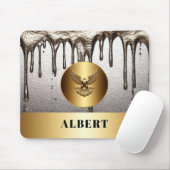 Gouden Adelaar Embleem Sterkte Ontwerp 🦅 Muismat (Met muis)