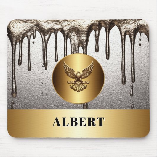 Gouden Adelaar Embleem Sterkte Ontwerp 🦅 Muismat (Voorkant)