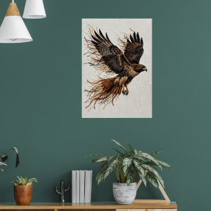 Gouden Adelaar Havik In Vlucht Kunstposter Majes Poster