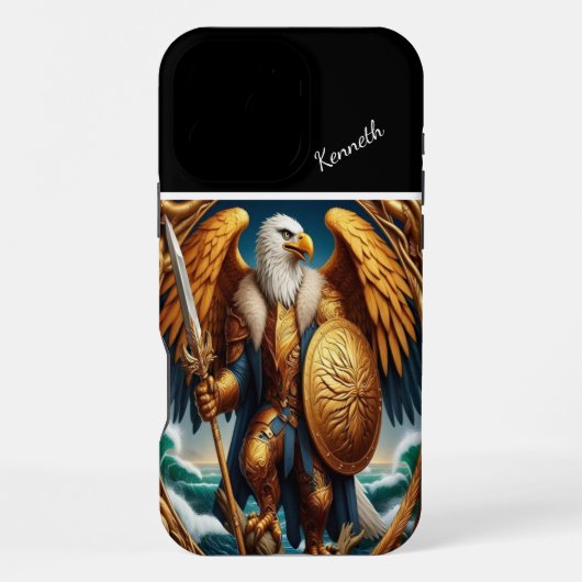 Gouden Adelaar Krijger iPhone Hoesje (Achterkant)