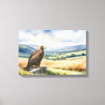 Gouden Adelaar Landelijk Landschap Aquarel Stijl