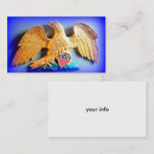 gouden adelaar op blauw visitekaartje (Voorkant / Achterkant)
