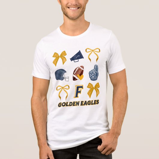 Gouden Adelaar Strik Band Tee Tri-Blend Shirt (Voorkant)