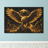 Gouden Adelaar van Globaal Succes Canvas Afdruk (Insitu (Houten vloer))