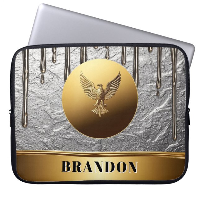 Gouden Adelaar Vrijheidssymbool 🦅 Laptop Sleeve (Voorkant)