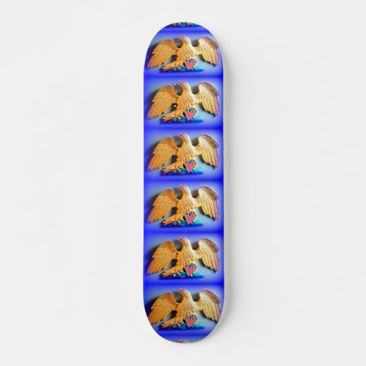 gouden adelaars op blauw skateboard (Voorkant)