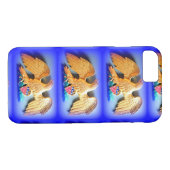 gouden adelaars op blauwe ifoondoos Case-Mate iPhone case (Achterkant (Horizontaal))