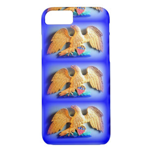 gouden adelaars op blauwe ifoondoos Case-Mate iPhone case