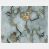 Gouden Ader Marmer Oceaan Mist Pluche Deken (Voorkant (Horizontaal))