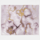 Gouden Ader Marmer Roze Gloed Fleece Deken (Voorkant (Horizontaal))