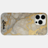 Gouden aderen in grijs marmer Case-Mate iPhone case (Achterkant (horizontaal))