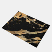 Gouden aderen op zwart marmer-Abstracte Luxe textu Deurmat (Schuin)