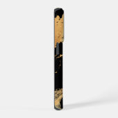 Gouden aderen op zwart marmer-Abstracte Luxe textu iPhone Hoesje (Rechterkant)