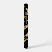 Gouden aderen op zwart marmer-Abstracte Luxe textu iPhone Hoesje (Linkerkant)