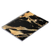 Gouden aderen op zwart marmer-Abstracte Luxe textu Notitieboek (Linkerzijde)