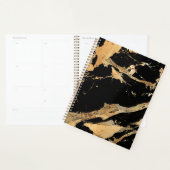 Gouden aderen op zwart marmer-Abstracte Luxe textu Planner (Display)