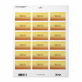 Gouden adreslabel etiket (Full Sheet)