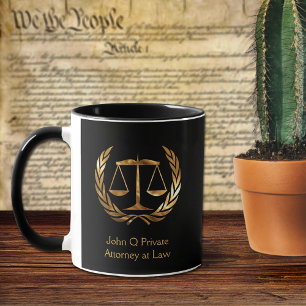 Gouden Advocaat Schalen van Justitie Custom Mok