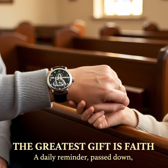 Gouden afbeelding van Jezus in religieuze kunst Horloge (Creator heeft geüpload)