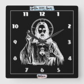 Gouden afbeelding van Jezus in religieuze kunst Vierkante Klok (Voorkant)