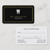 Gouden Afgeronde Lijst Zwarte Tand Dental Afsprakenkaartje (Voorkant / Achterkant)
