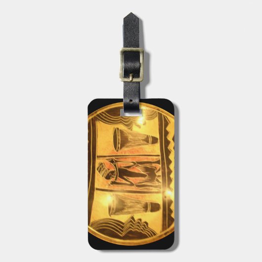 Gouden Afrikaanse Etnische Kunst Print Design Bagagelabel (Voorkant verticaal)