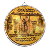 Gouden Afrikaanse Etnische Kunst Print Design Dartbord (Voorkant)