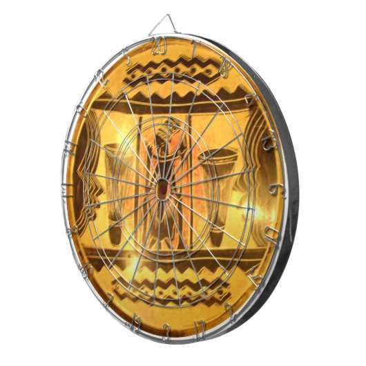 Gouden Afrikaanse Etnische Kunst Print Design Dartbord (Voorkant Rechts)