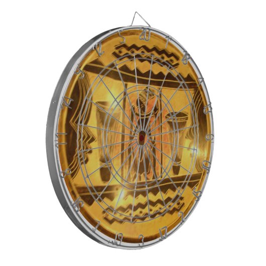Gouden Afrikaanse Etnische Kunst Print Design Dartbord (Voorkant Links)