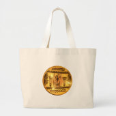 Gouden Afrikaanse Etnische Kunst Print Design Grote Tote Bag (Voorkant)