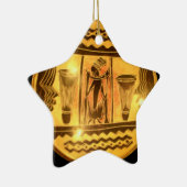 Gouden Afrikaanse Etnische Kunst Print Design Keramisch Ornament (Rechts)