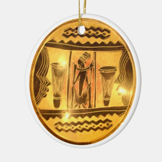 Gouden Afrikaanse Etnische Kunst Print Design Keramisch Ornament (Links)