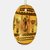 Gouden Afrikaanse Etnische Kunst Print Design Keramisch Ornament (Rechts)