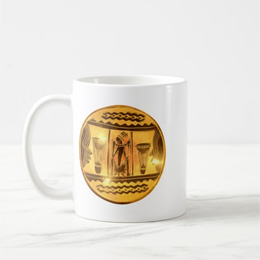 Gouden Afrikaanse Etnische Kunst Print Design Koffiemok (Links)