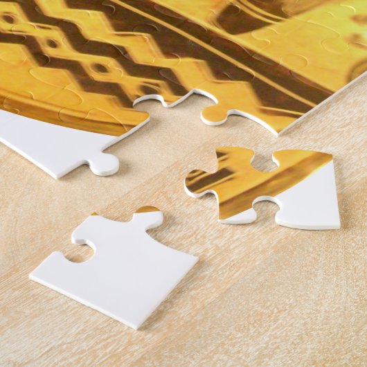 Gouden Afrikaanse Etnische Kunst Print Design Legpuzzel (Zijkant)