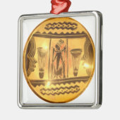 Gouden Afrikaanse Etnische Kunst Print Design Metalen Ornament (Links)